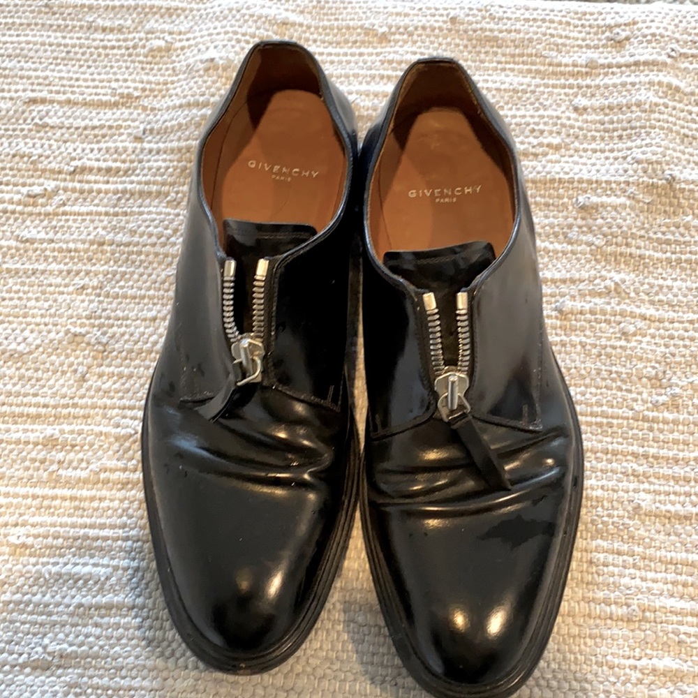 Givenchy zip up derby loafers.  Italian Size 44 Size 11 Us